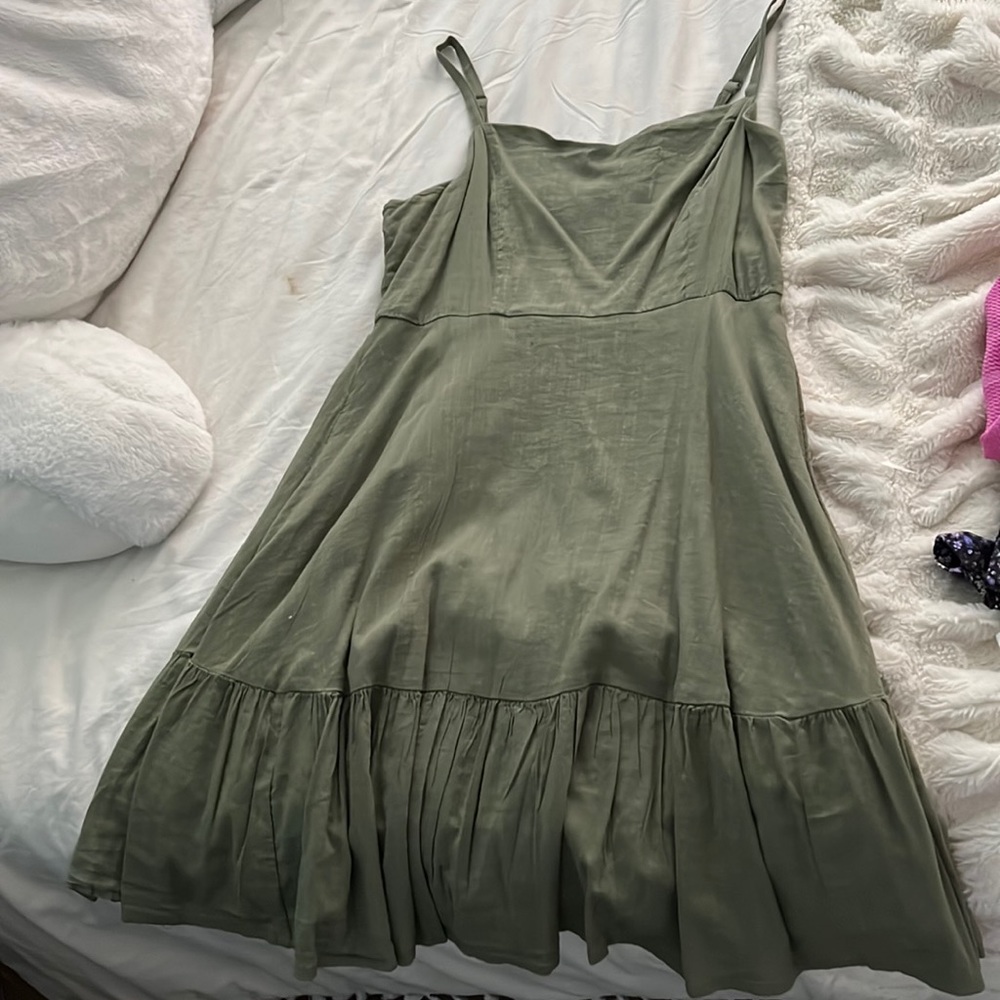 green flowy dress